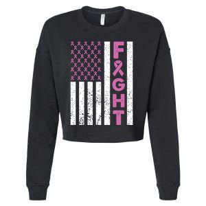 Fight Breast Cancer Breast Cancer Awareness Items Cropped Pullover Crew