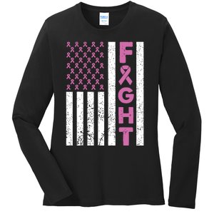 Fight Breast Cancer Breast Cancer Awareness Items Ladies Long Sleeve Shirt