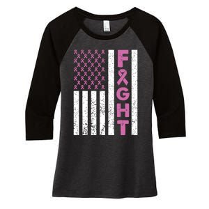 Fight Breast Cancer Breast Cancer Awareness Items Women's Tri-Blend 3/4-Sleeve Raglan Shirt