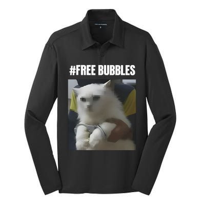 Free Bubbles Cat Silk Touch Performance Long Sleeve Polo