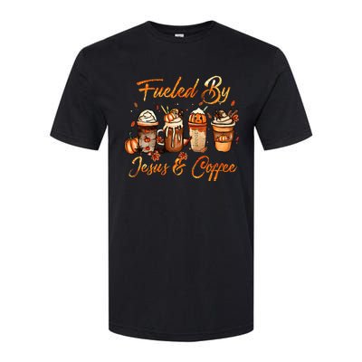 Fueled By Coffee Pumpkin Spice Jesus Autumn Thanksgiving Softstyle® CVC T-Shirt