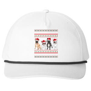 French Bulldog Christmas Ugly Frenchie Mom Xmas Gift Snapback Five-Panel Rope Hat