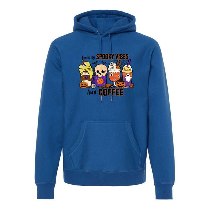 Fueled By Coffee & Spooky Vibes Coffee Lover Halloween Gift Premium Hoodie