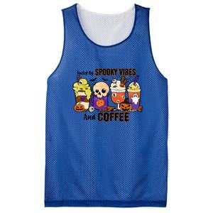 Fueled By Coffee & Spooky Vibes Coffee Lover Halloween Gift Mesh Reversible Basketball Jersey Tank