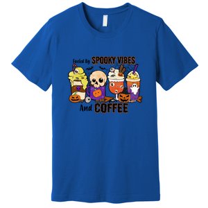 Fueled By Coffee & Spooky Vibes Coffee Lover Halloween Gift Premium T-Shirt