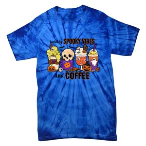 Fueled By Coffee & Spooky Vibes Coffee Lover Halloween Gift Tie-Dye T-Shirt