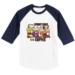 Fueled By Coffee & Spooky Vibes Coffee Lover Halloween Gift Baseball Sleeve Shirt