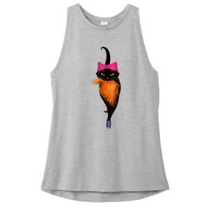 Funny Black Cat Lady With Chucks Trump Hair Vote Kamala 2024 Ladies PosiCharge Tri-Blend Wicking Tank