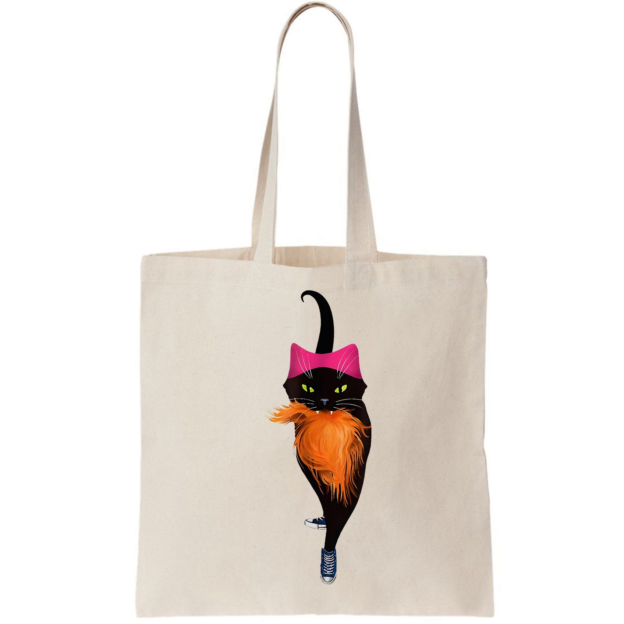 Funny Black Cat Lady With Chucks Trump Hair Vote Kamala 2024 Bag