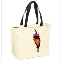 Funny Black Cat Lady With Chucks Trump Hair Vote Kamala 2024 Zip Tote Bag