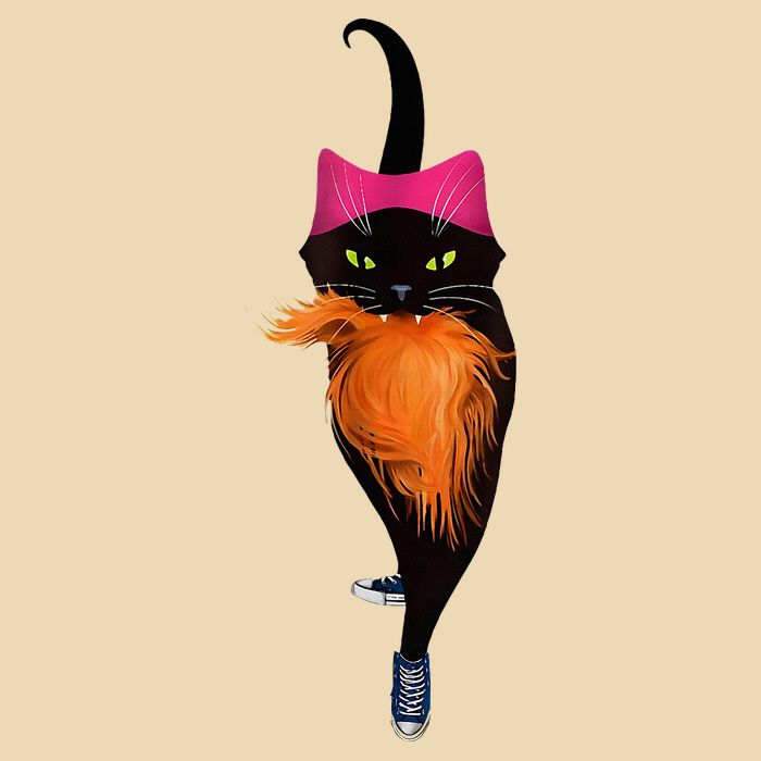 Funny Black Cat Lady With Chucks Trump Hair Vote Kamala 2024 Zip Tote Bag