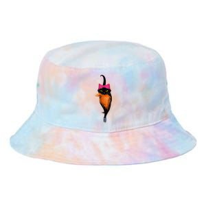 Funny Black Cat Lady With Chucks Trump Hair Vote Kamala 2024 Tie Dye Newport Bucket Hat