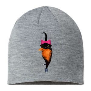 Funny Black Cat Lady With Chucks Trump Hair Vote Kamala 2024 Sustainable Beanie