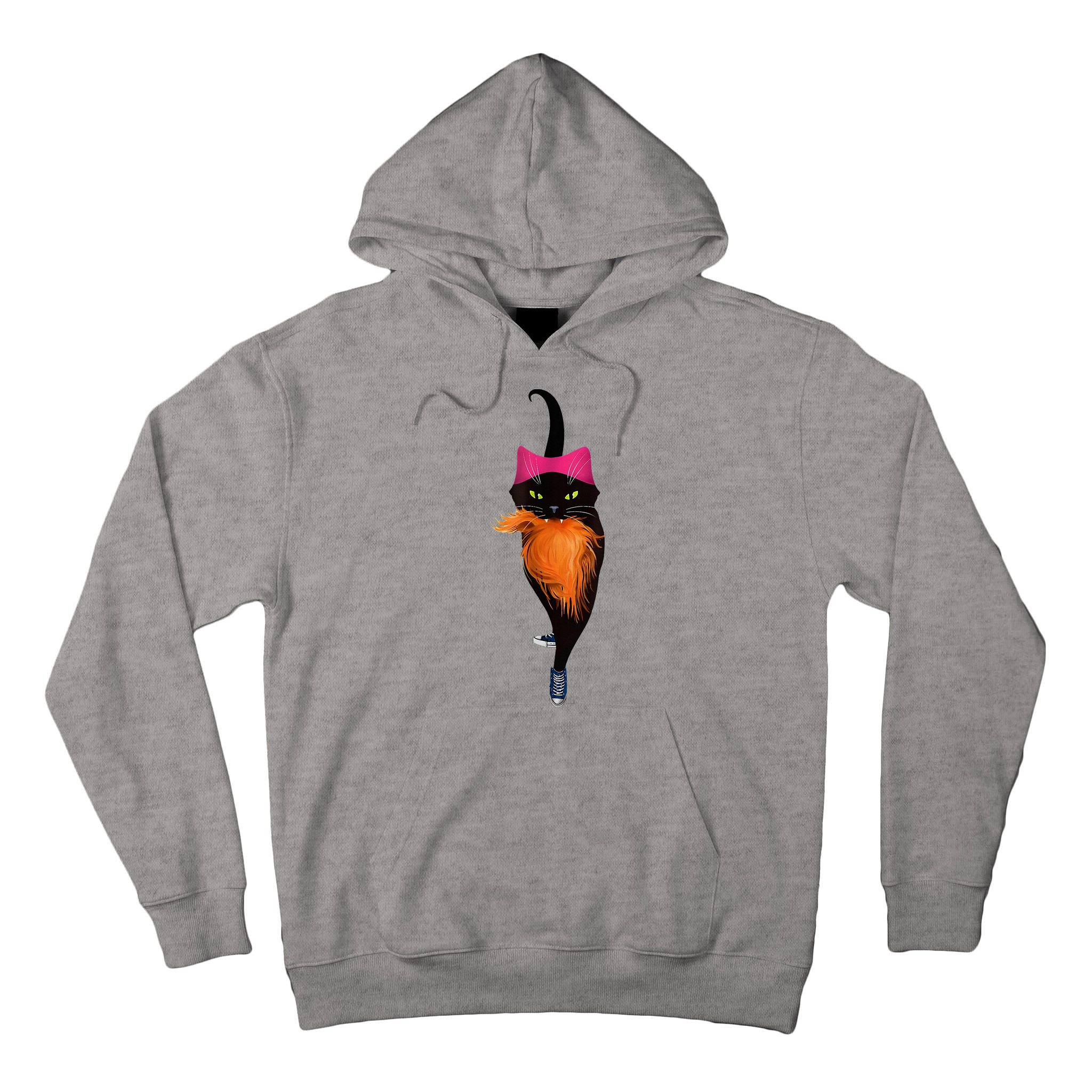 Funny Black Cat Lady With Chucks Trump Hair Vote Kamala 2024 Tall Hoodie