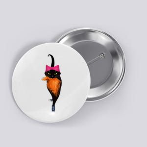 Funny Black Cat Lady With Chucks Trump Hair Vote Kamala 2024 Button