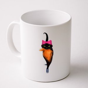 Funny Black Cat Lady With Chucks Trump Hair Vote Kamala 2024 Coffee Mug