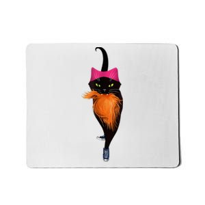 Funny Black Cat Lady With Chucks Trump Hair Vote Kamala 2024 Mousepad