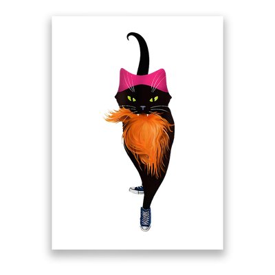 Funny Black Cat Lady With Chucks Trump Hair Vote Kamala 2024 Poster