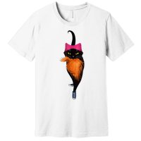 Funny Black Cat Lady With Chucks Trump Hair Vote Kamala 2024 Premium T-Shirt