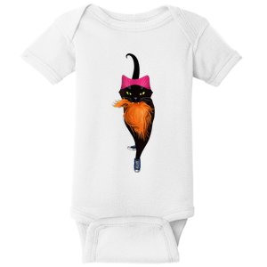 Funny Black Cat Lady With Chucks Trump Hair Vote Kamala 2024 Baby Bodysuit