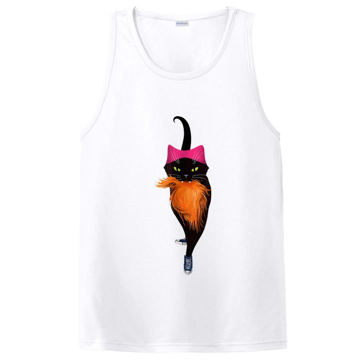Funny Black Cat Lady With Chucks Trump Hair Vote Kamala 2024 PosiCharge Competitor Tank