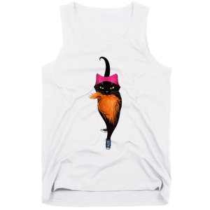 Funny Black Cat Lady With Chucks Trump Hair Vote Kamala 2024 Tank Top