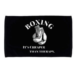 Funny Boxing Cheaper Than Therapy Microfiber Hand Towel