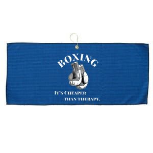 Funny Boxing Cheaper Than Therapy Large Microfiber Waffle Golf Towel