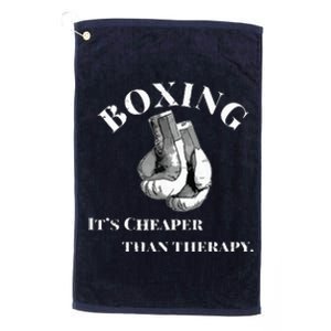 Funny Boxing Cheaper Than Therapy Platinum Collection Golf Towel