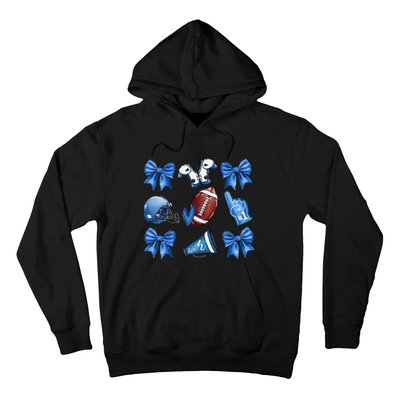 Funny Blue Cheer Football Game Day Coquette Bow Touchdown Gift Hoodie