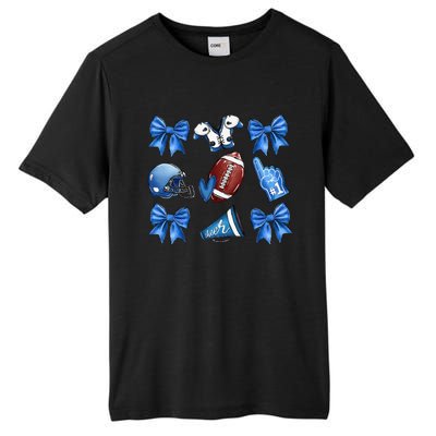 Funny Blue Cheer Football Game Day Coquette Bow Touchdown Gift Tall Fusion ChromaSoft Performance T-Shirt