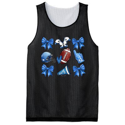 Funny Blue Cheer Football Game Day Coquette Bow Touchdown Gift Mesh Reversible Basketball Jersey Tank