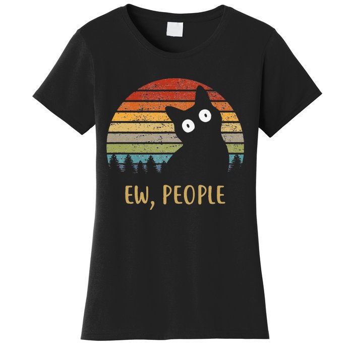 Funny Black Cat Shirt Ew, People Cat Women's T-Shirt