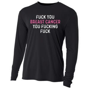 Fuck Breast Cancer Funny Breast Cancer Awareness Cooling Performance Long Sleeve Crew