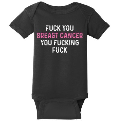 Fuck Breast Cancer Funny Breast Cancer Awareness Baby Bodysuit