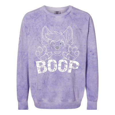 Fursuit BOOP Cute Puppy Dog Furry Fandom Saying Colorblast Crewneck Sweatshirt