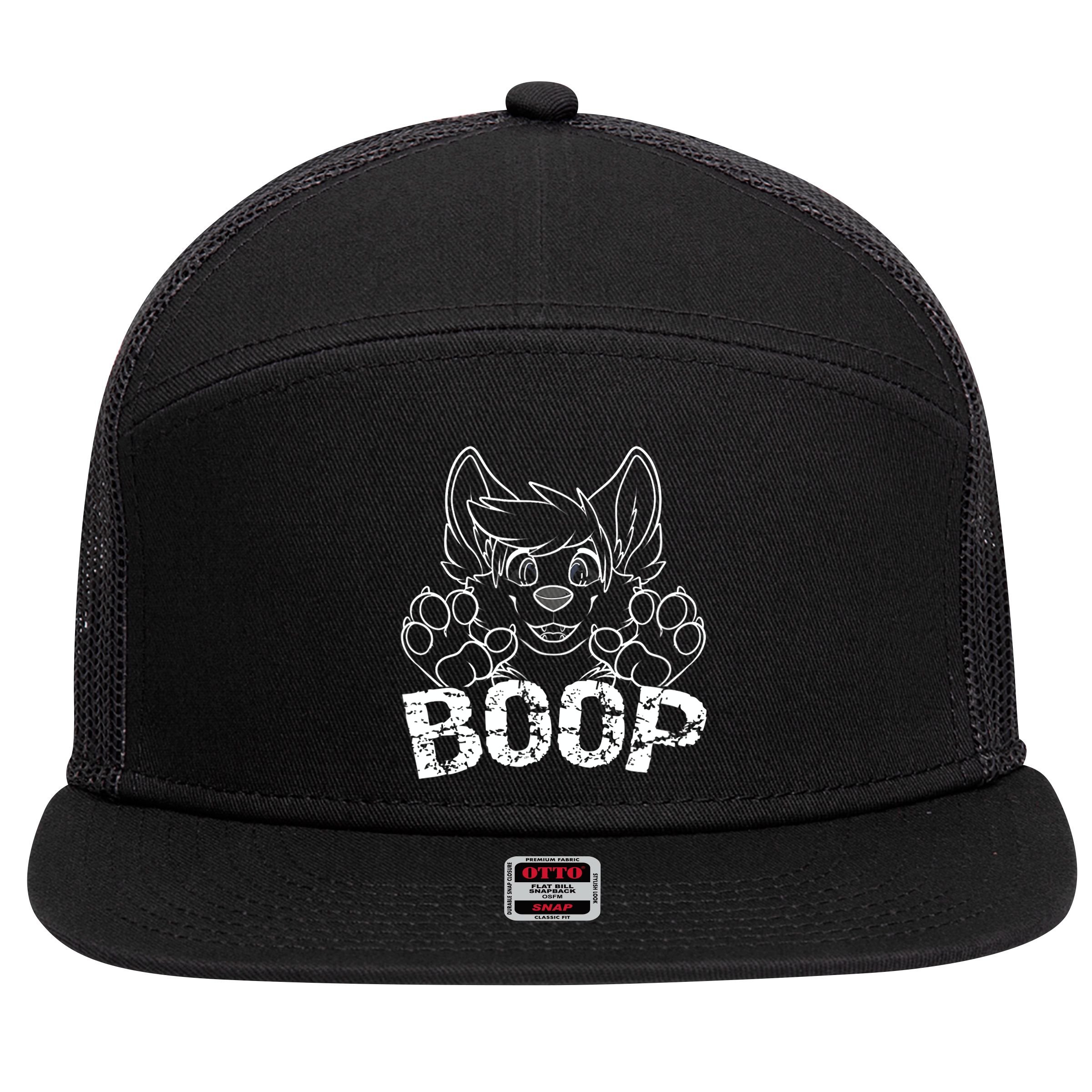Fursuit BOOP Cute Puppy Dog Furry Fandom Saying 7 Panel Mesh Trucker Snapback Hat