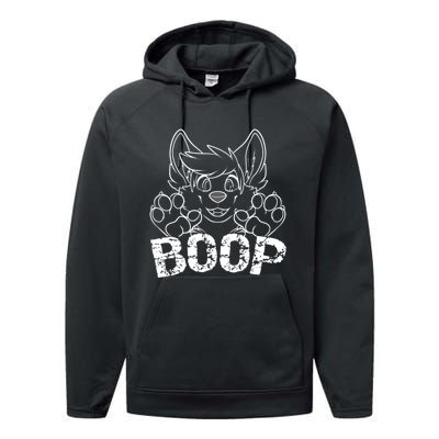 Fursuit BOOP Cute Puppy Dog Furry Fandom Saying Performance Fleece Hoodie