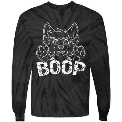 Fursuit BOOP Cute Puppy Dog Furry Fandom Saying Tie-Dye Long Sleeve Shirt