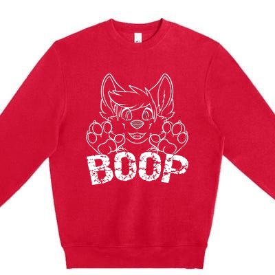 Fursuit BOOP Cute Puppy Dog Furry Fandom Saying Premium Crewneck Sweatshirt