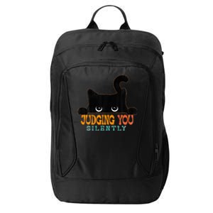 Funny Black Cat Judging You Silently Sarcastic Cat City Backpack