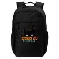 Funny Black Cat Judging You Silently Sarcastic Cat Daily Commute Backpack