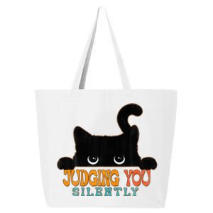 Funny Black Cat Judging You Silently Sarcastic Cat 25L Jumbo Tote