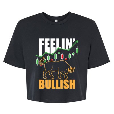 Feelin Bullish Cryptocurrency Blockchain Trader Crypto Gift Bella+Canvas Jersey Crop Tee