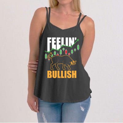 Feelin Bullish Cryptocurrency Blockchain Trader Crypto Gift Women's Strappy Tank