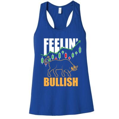 Feelin Bullish Cryptocurrency Blockchain Trader Crypto Gift Women's Racerback Tank