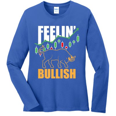 Feelin Bullish Cryptocurrency Blockchain Trader Crypto Gift Ladies Long Sleeve Shirt