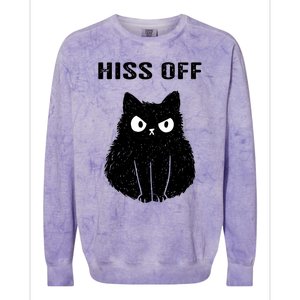 Funny Black Cat Hiss Off Meow Cat Colorblast Crewneck Sweatshirt