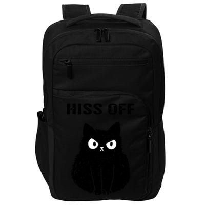 Funny Black Cat Hiss Off Meow Cat Impact Tech Backpack