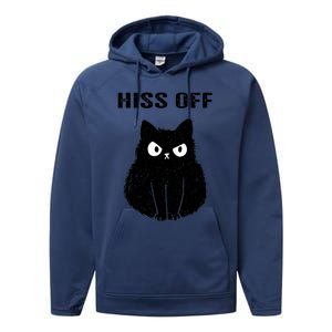 Funny Black Cat Hiss Off Meow Cat Performance Fleece Hoodie